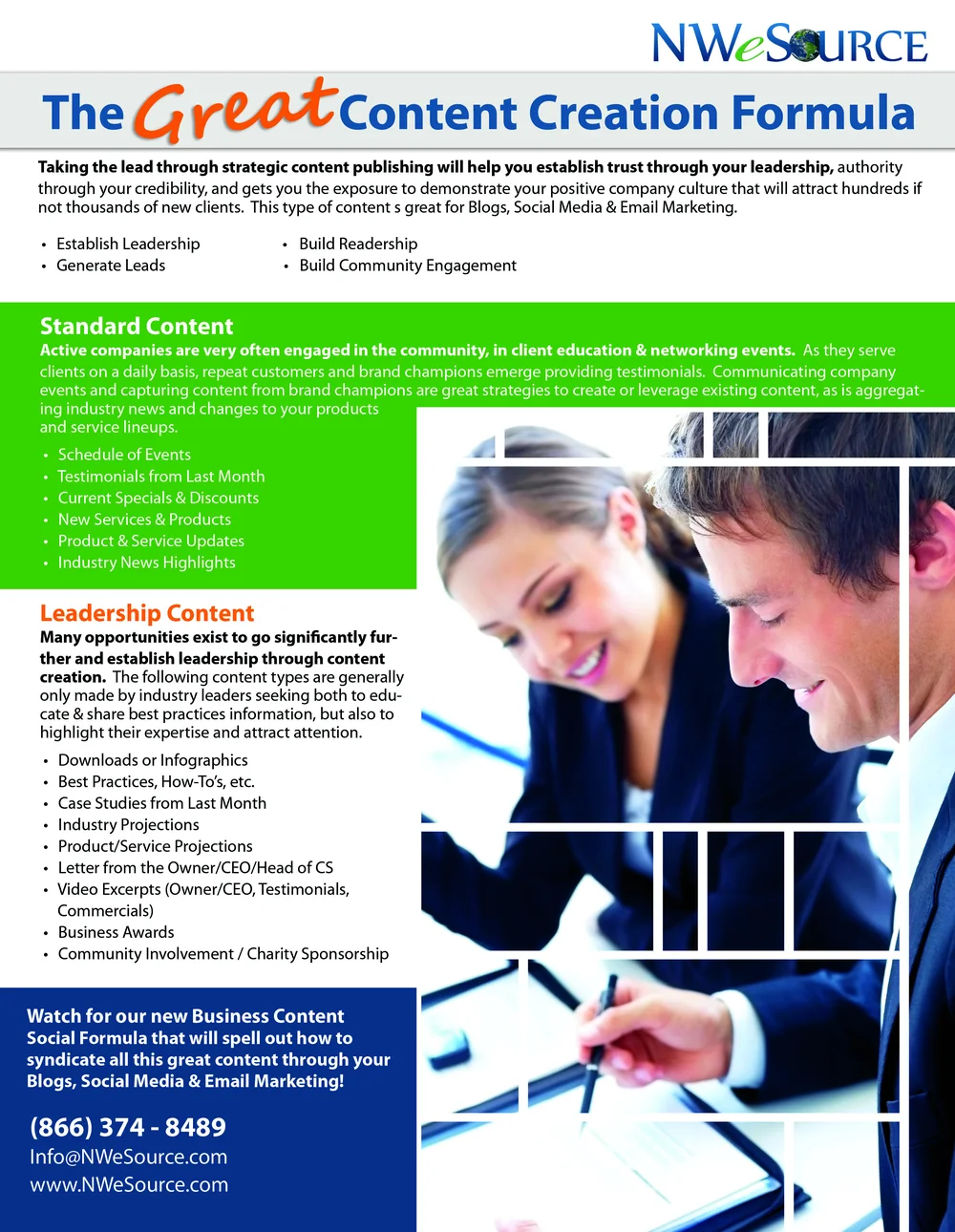 Original 2012 Great Content Creation Formula infographic, portrait version