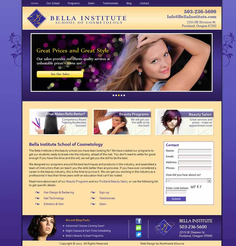 Beauty School Website Delivered!