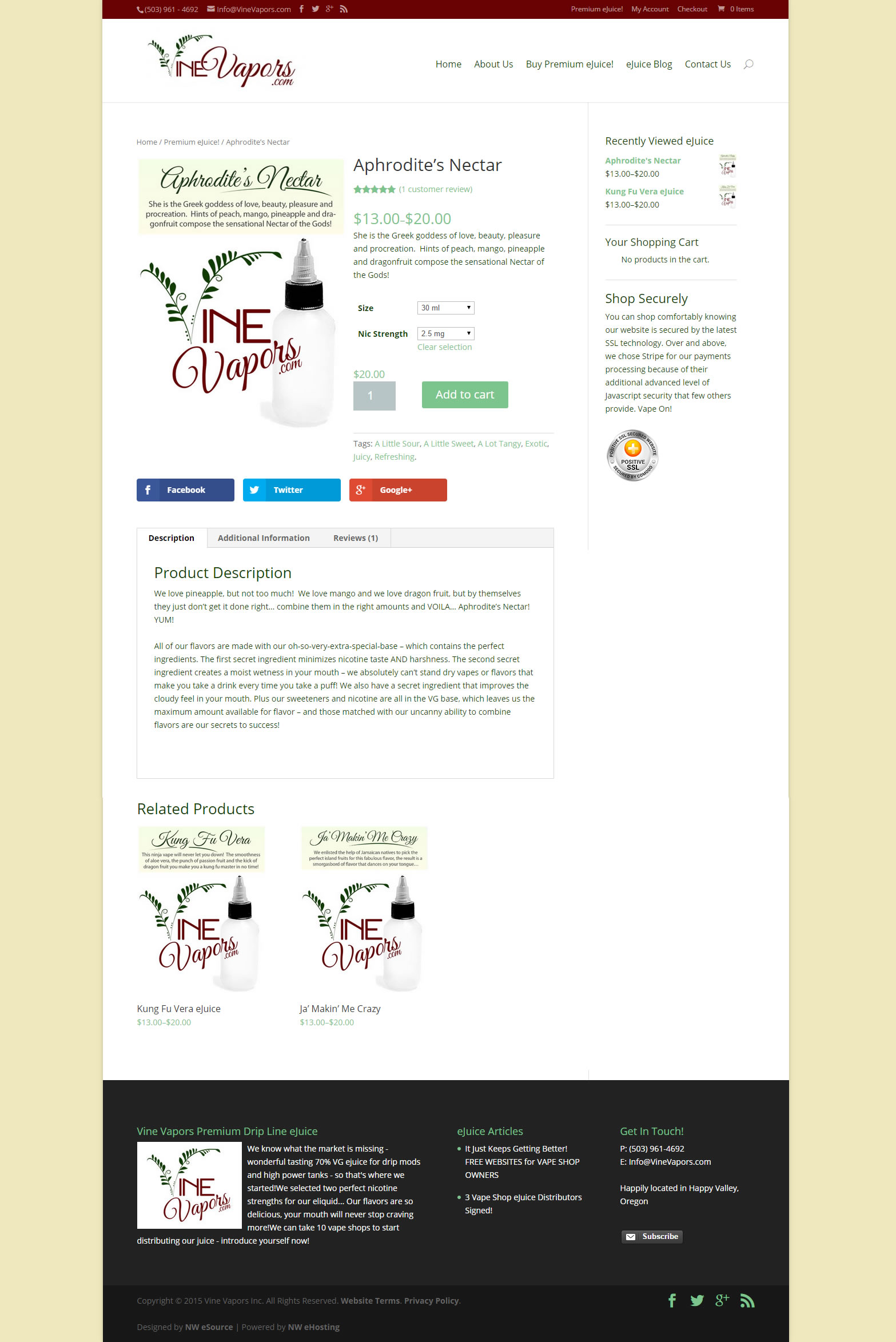 Vine Vapors – Responsive eCommerce Website Complete!